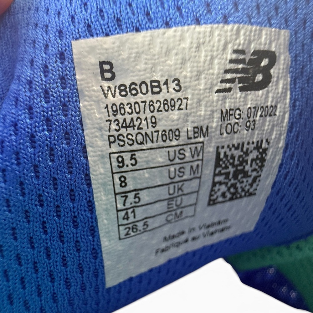 New Balance Fresh Foam X 860v13 Womens Running Shoes Blue Green W860B13 Size 9.5 - Picture 12 of 16